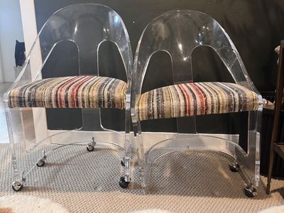 Vintage Lucite Spoon Back Chairs Set. Purchased through Alice lane.
