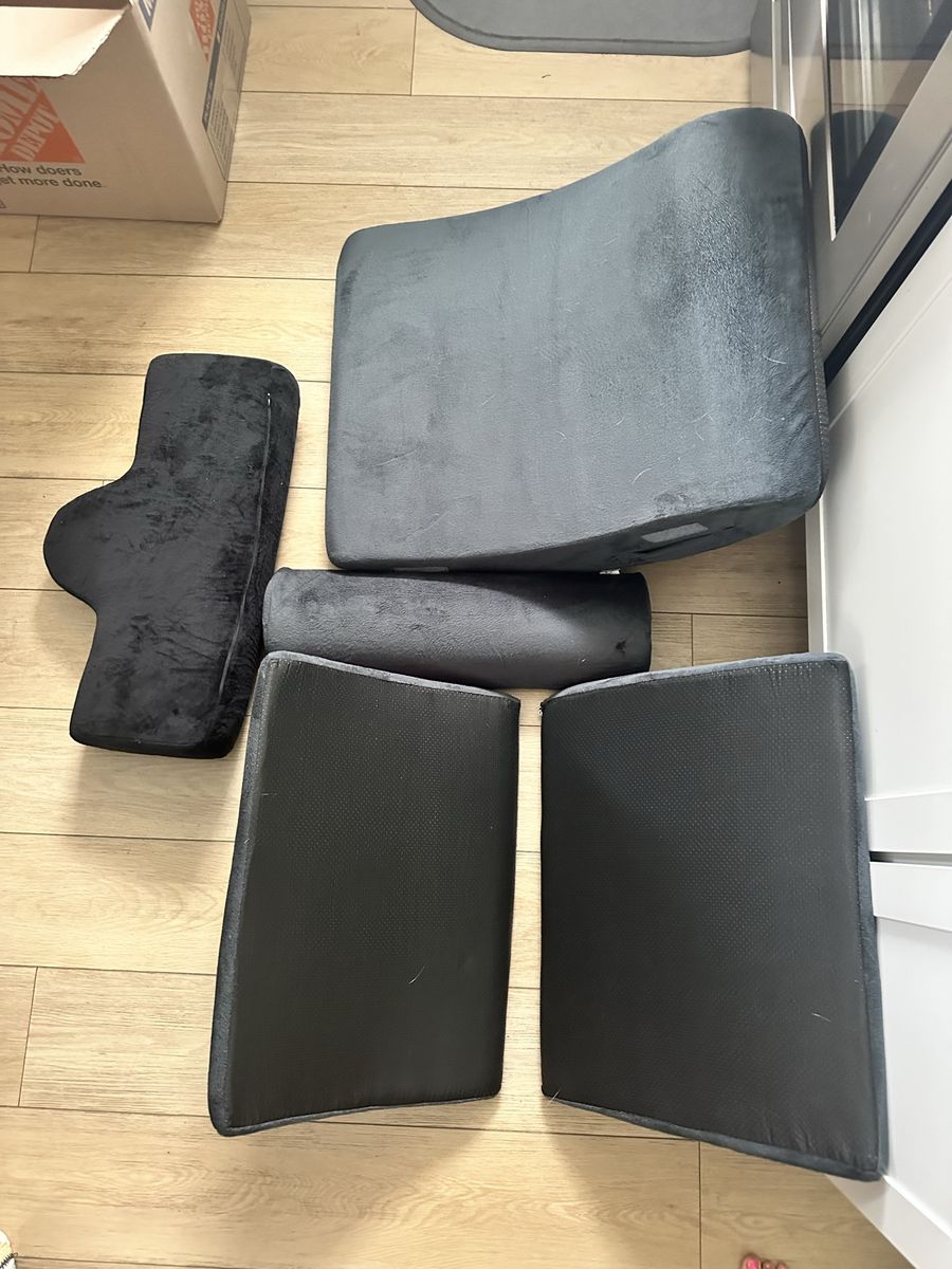 Orthopedic Wedge Pillow Set - Back, Leg & Neck Support for Post-Surgery/Recovery - Gray/Black