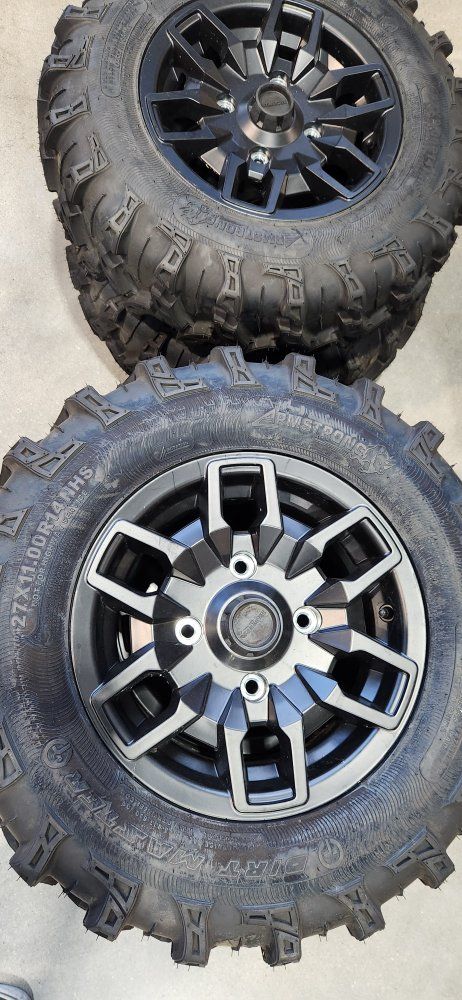 SET OF WHEELS&TIRES 27X9.00R14 & 27X11R14