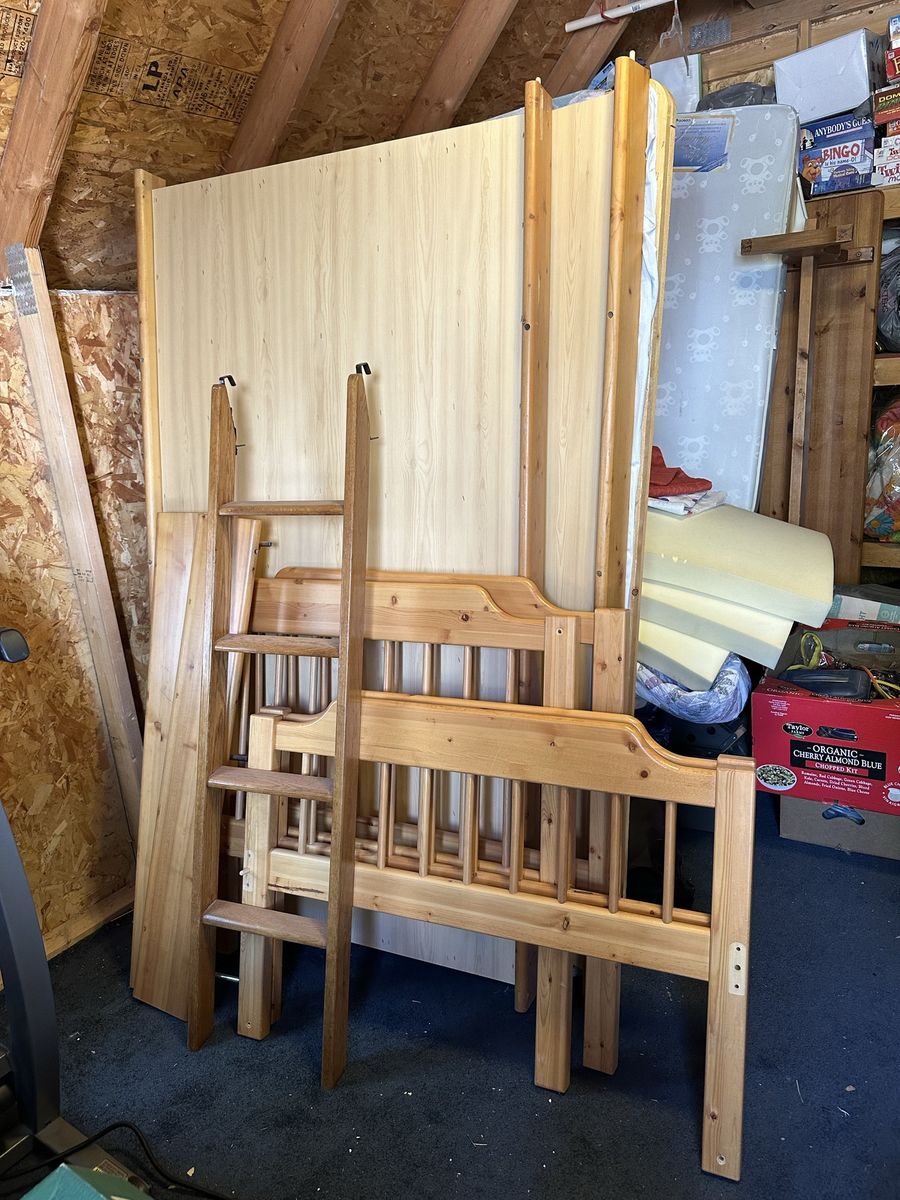 Wooden Bunk Bed Frame - Disassembled, Ready for Assembly