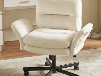 NEW Bestier - Ergonomic Cross-Legged Office Chair with Flip-Up Arms, Swivel Wheels