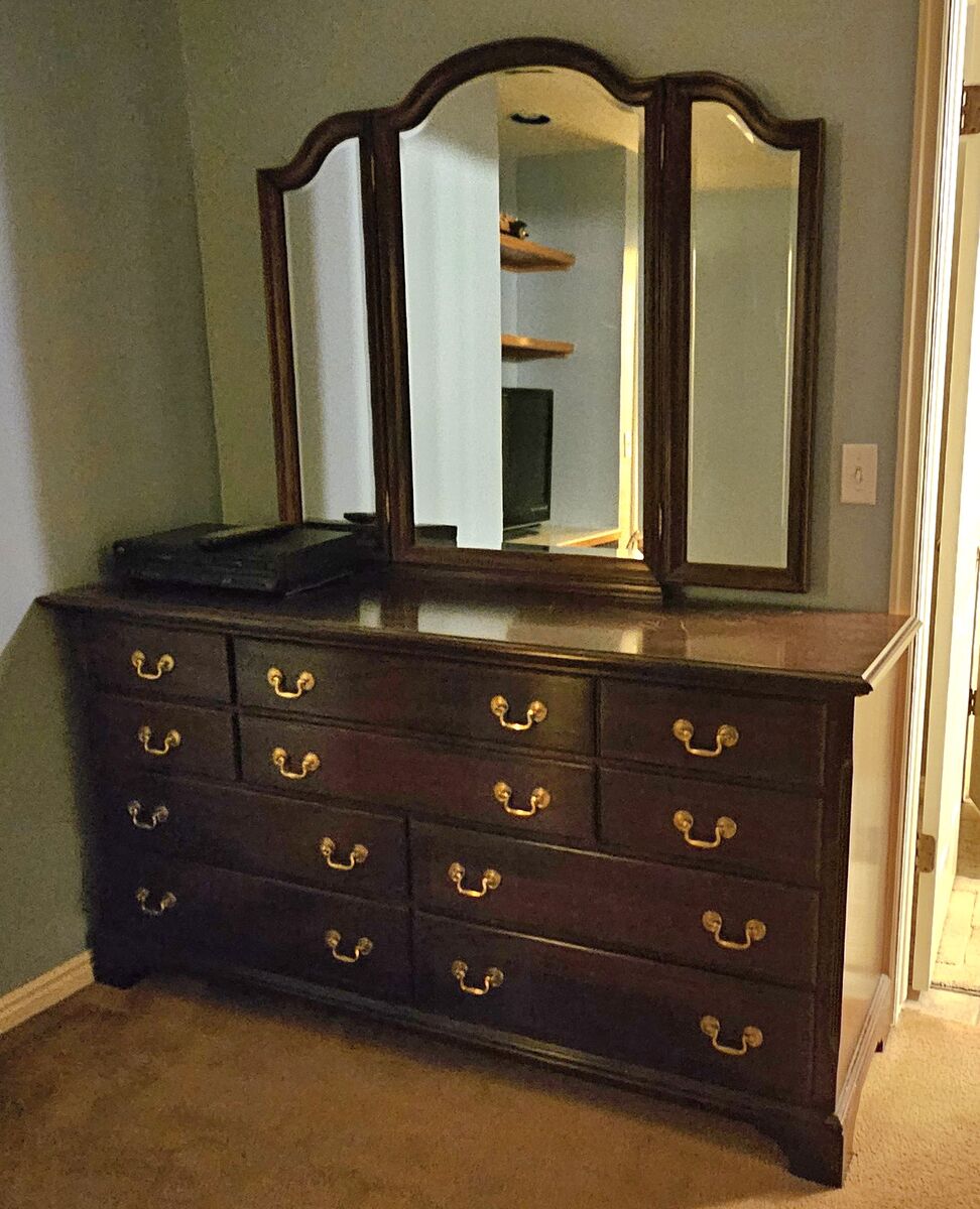 Gorgeous Cherry Wood Dresser and King Size Bed with Adjustable Base