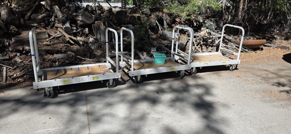 Industrial Metal Platform Utility Carts - Set of 3