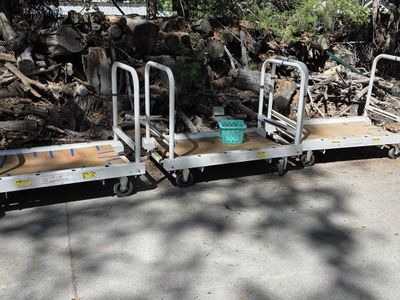 Industrial Metal Platform Utility Carts - Set of 3