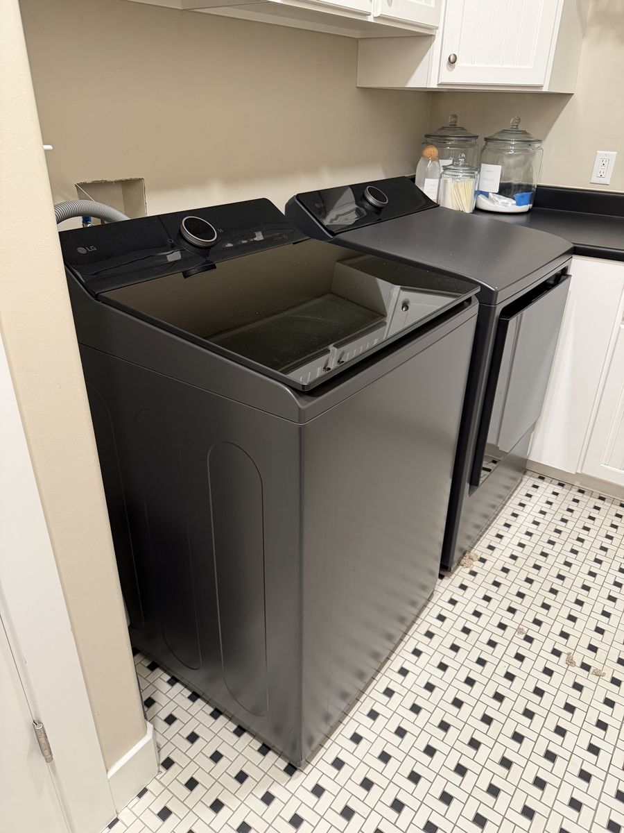 LG Smart Top Load Washer & Dryer Set - Black Steel Finish - Excellent Condition
