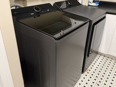 LG Smart Top Load Washer & Dryer Set - Black Steel Finish - Excellent Condition