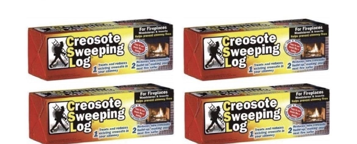 Brand new, The Creosote Sweeping Log CSL Chimney Cleaner 4-Pack - Reduces Dangerous Creosote