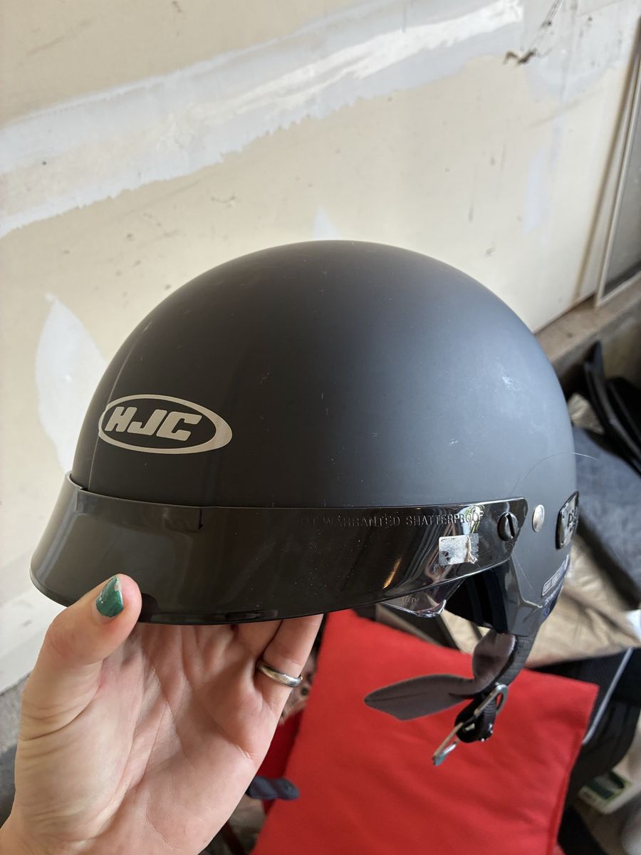 HJC IS-2 Half Shell Motorcycle Helmet, Matte Black, Size Large, DOT Approved