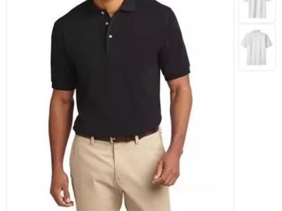 Bulk Lot! Port Authority K420 Black Pique Polo Shirt Lot - 59 Pieces