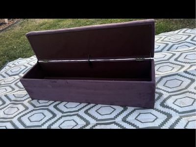 Purple Velvet Storage Ottoman/Bench - Accent Furniture for Living Room/Bedroom