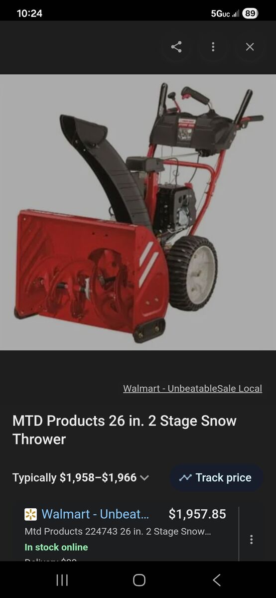 MTD Gold 26in 2 stage Snow Blower