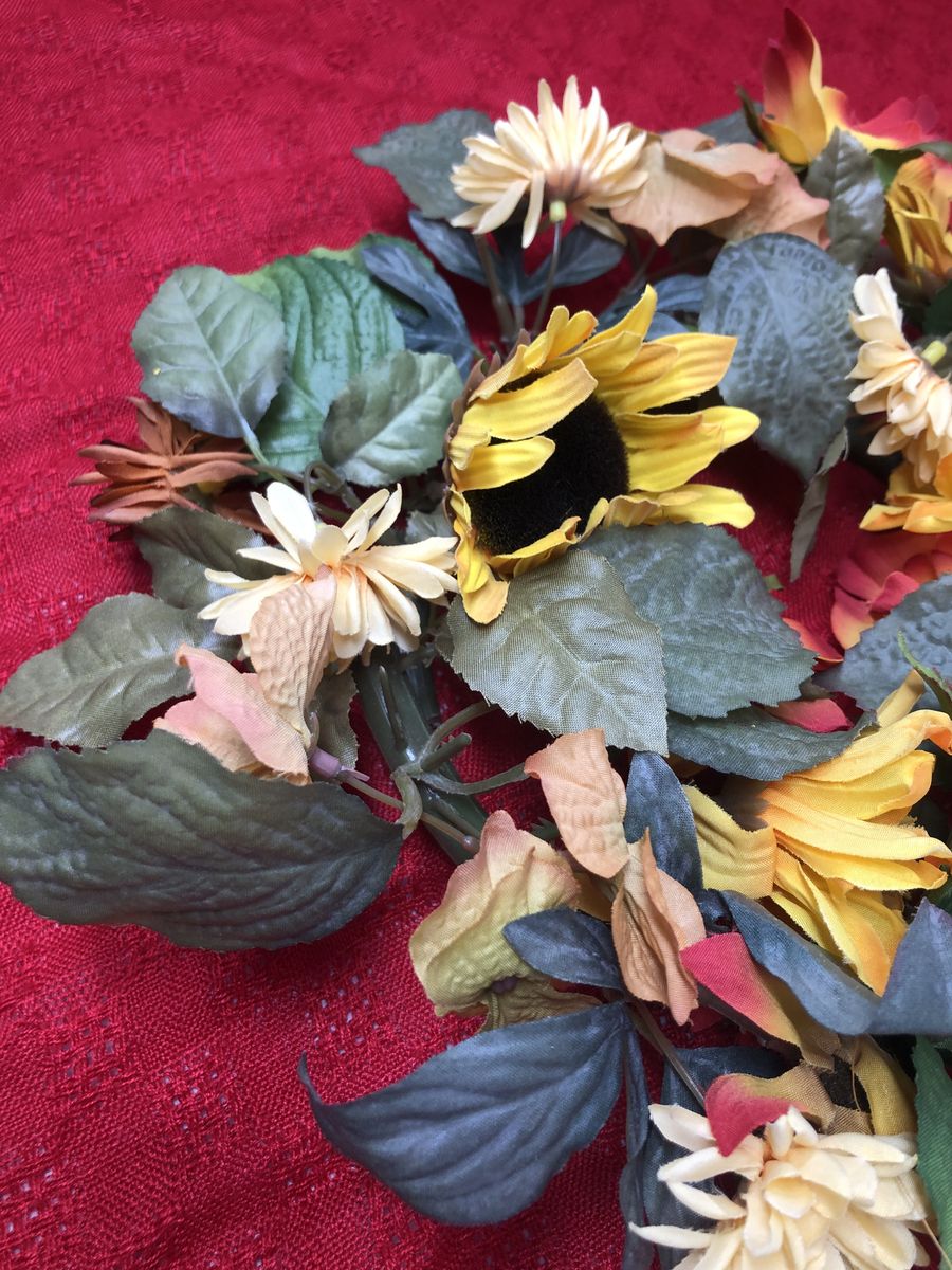 Set of 2 Artificial Autumn Floral Wreaths – Must Be Purchased Together