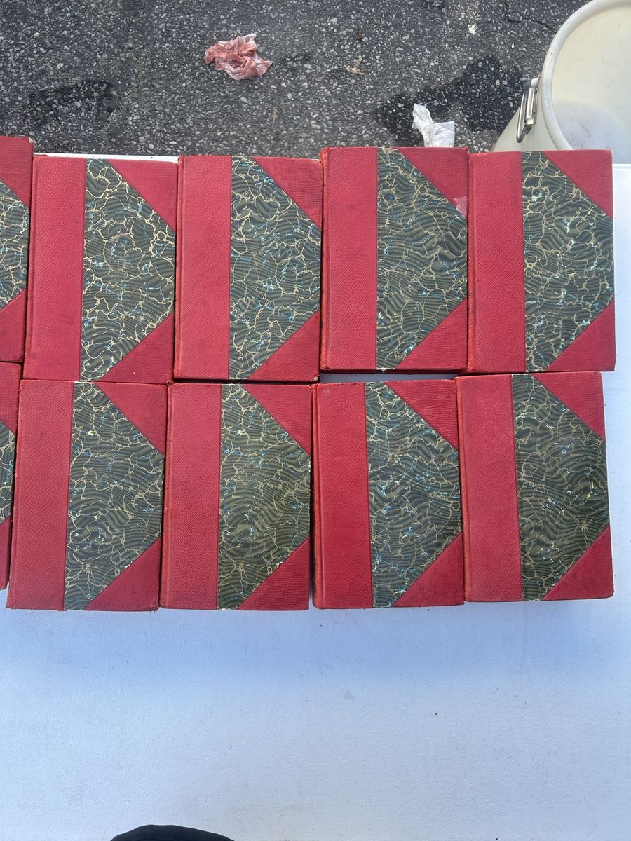 The Ridpath Library of Universal Literature Antique Book Set - Red & Marbled