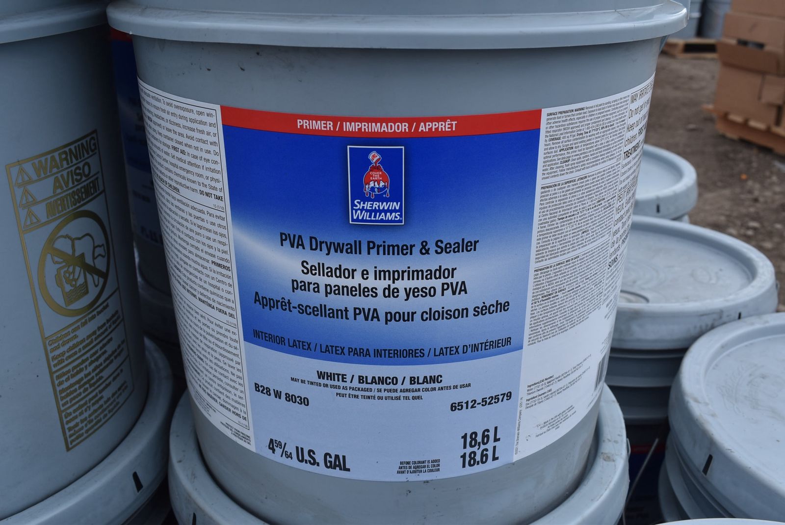 Sherwin Williams PVA Drywall Primer & Sealer - 5 Gallon, White, Interior Latex