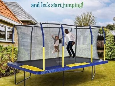 Machrus Upper Bounce 9' X 15' Gymnastics Style, Rectangular Trampoline Set with Premium Top-Ring
