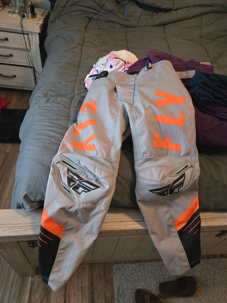 Fly Racing F-16 Motocross Pants - Men's Size 28 Short Grey/Orange