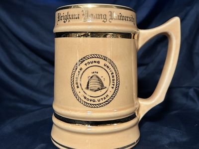 Brigham Young University BYU Stein/ Mug in Vintage Gold with Gold Gilding