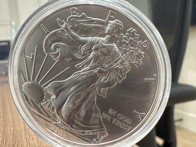 2011 and 2024 American Eagle 1 oz Fine Silver One Dollar Coins in Capsules
