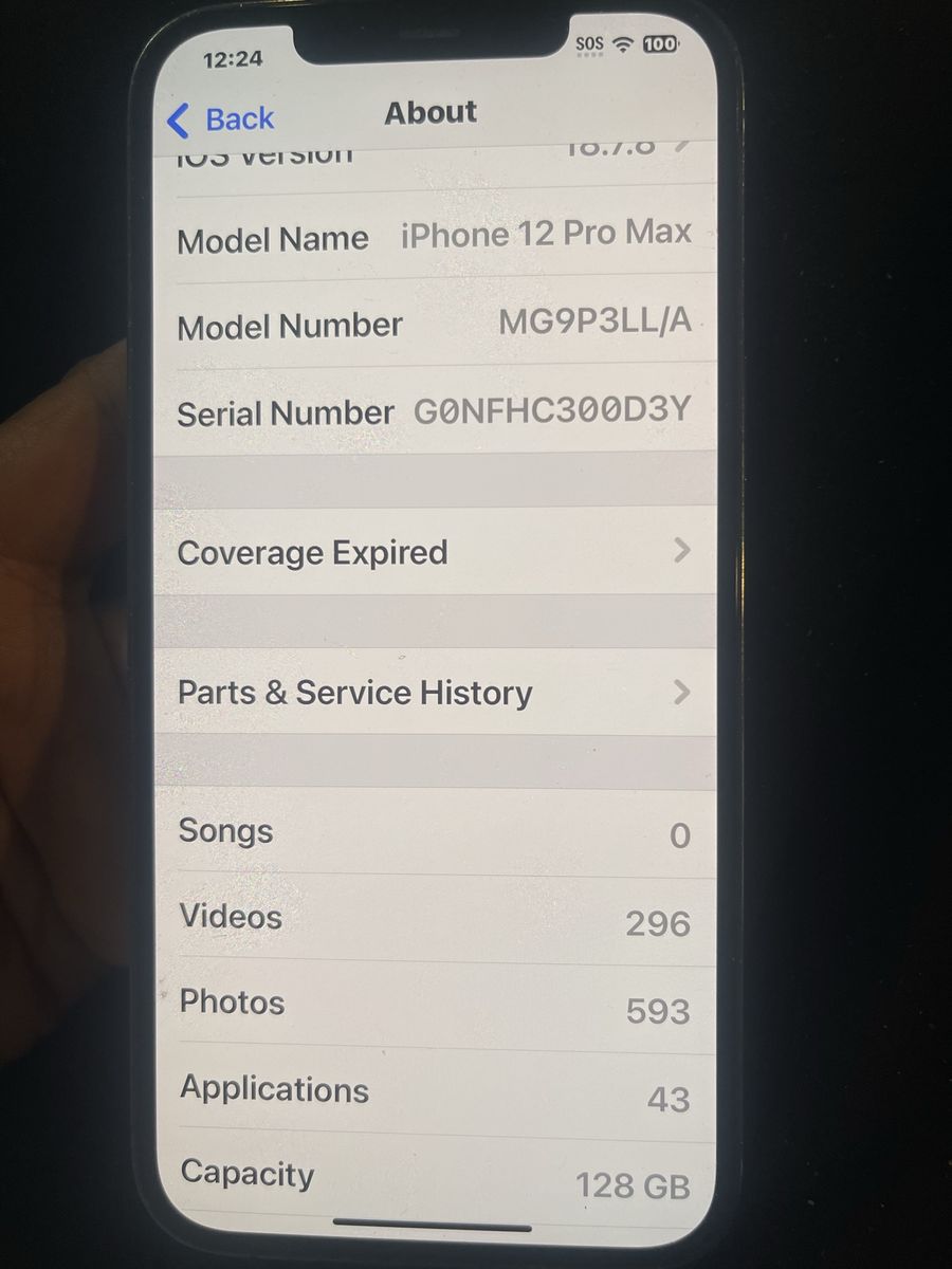 Apple iPhone 12 Pro Max - 128GB - Unlocked - Graphite - iOS 17.0.1