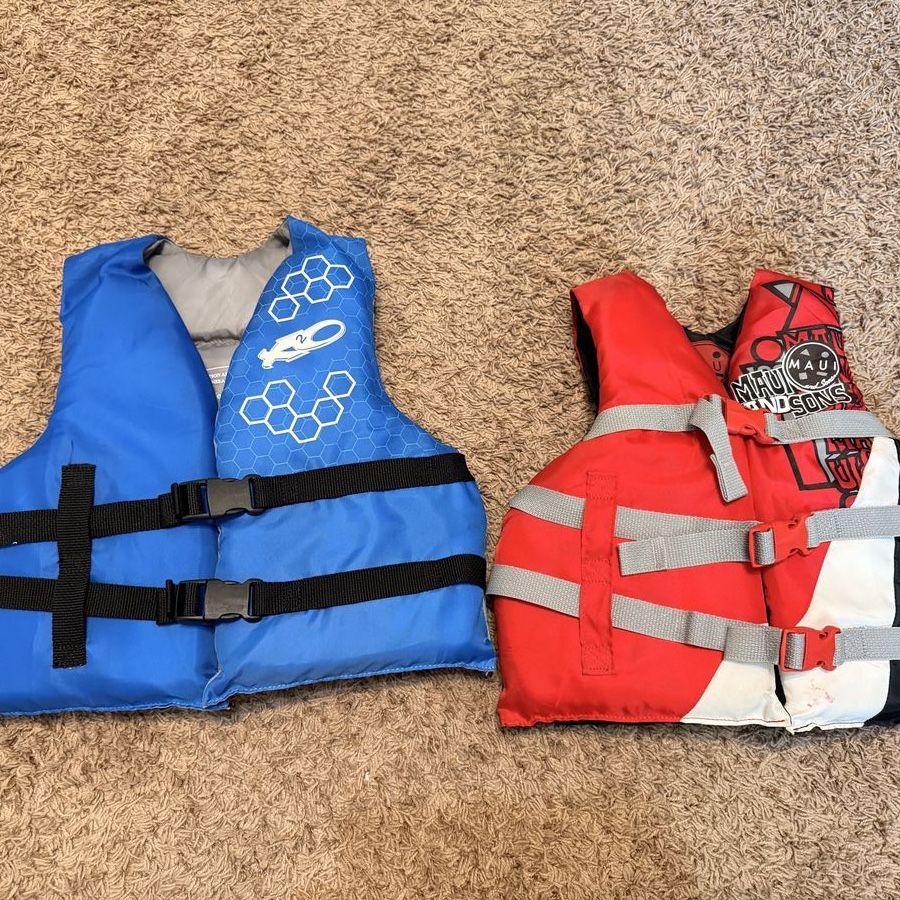 Two youth life jackets.
