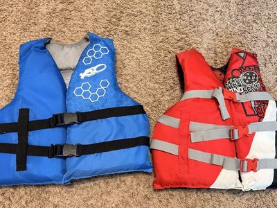 Two youth life jackets.