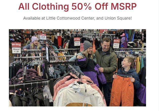 🧥 All Clothing 50% OFF MSRP