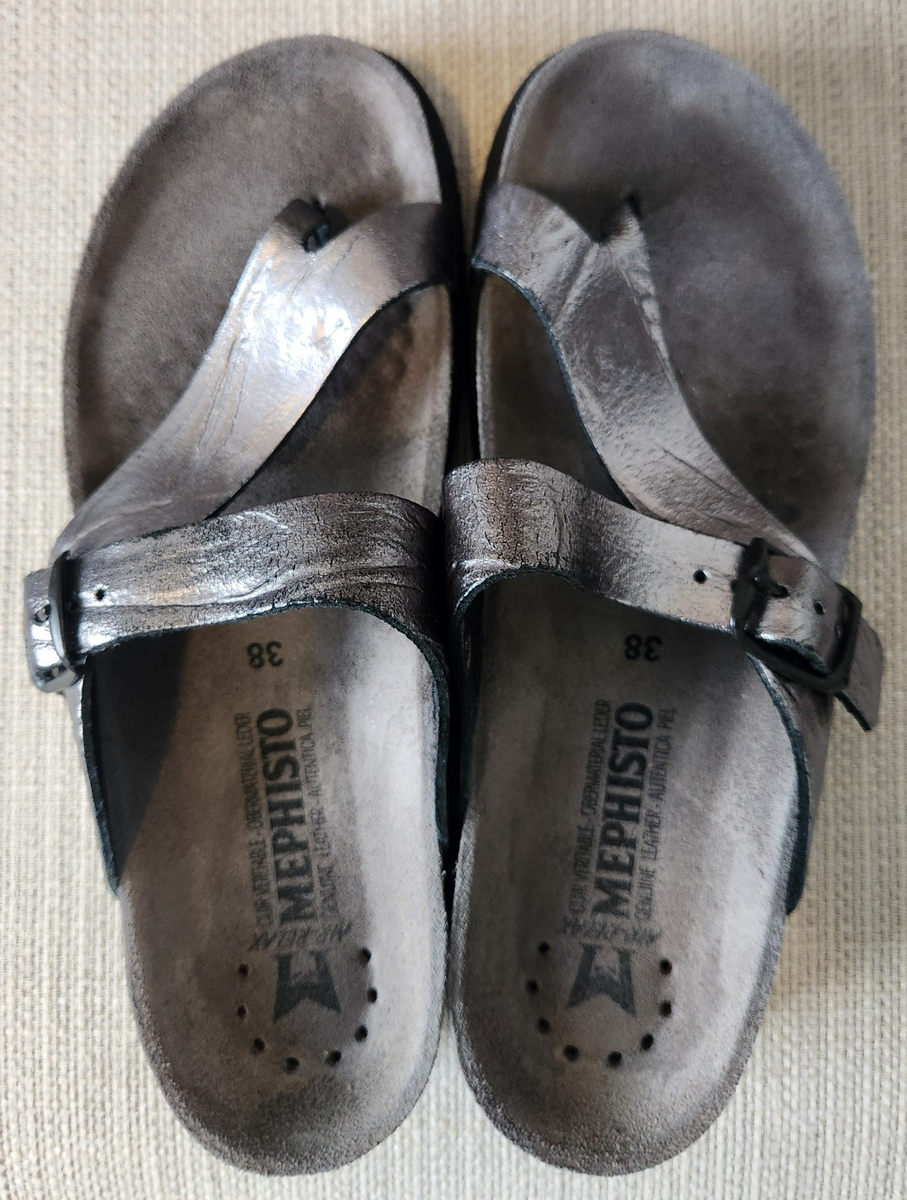 Mephisto Helen Sandals, Women's Size 38 (US 8.5), Pewter/Grey