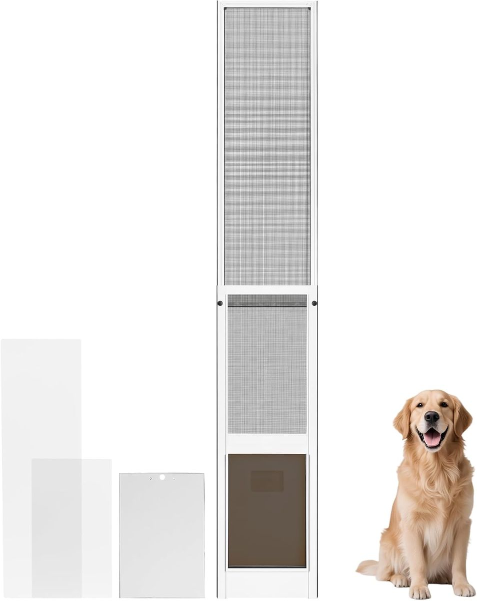 44"-88" H Adjustable Dog Door for Sliding Glass Door Insert