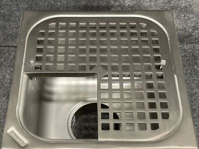 Stainless floor sink 4" no hub connection 3/4 grate