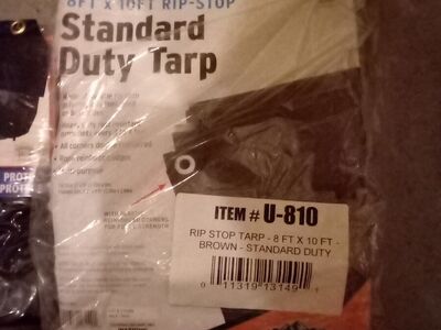 New tarp 8x10 brown