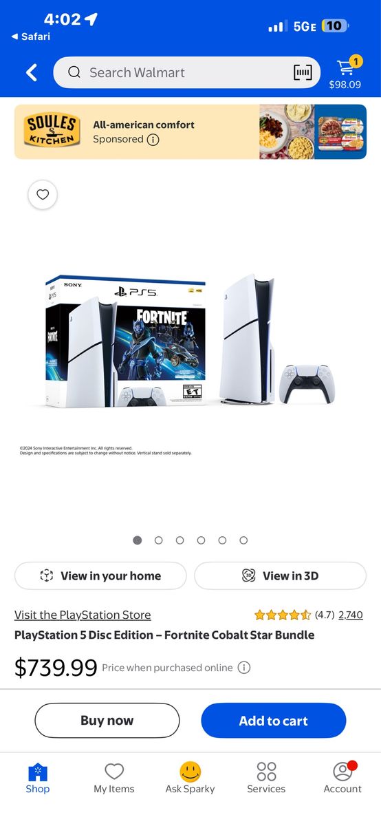 Sony PlayStation 5 Disc Edition - Fortnite Cobalt Star Bundle
