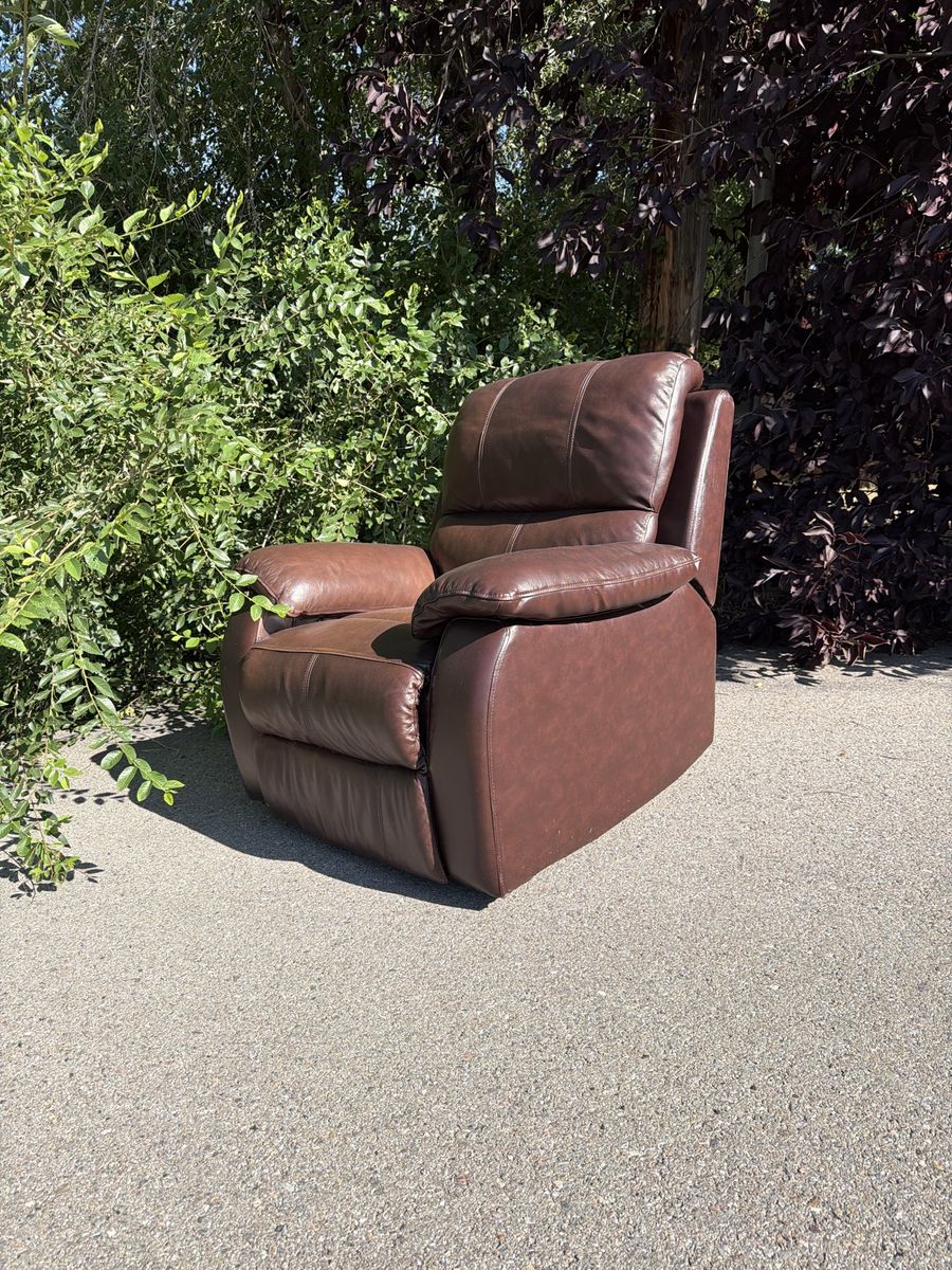 Free Brown Faux Leather Recliner Armchair - Comfortable Seating