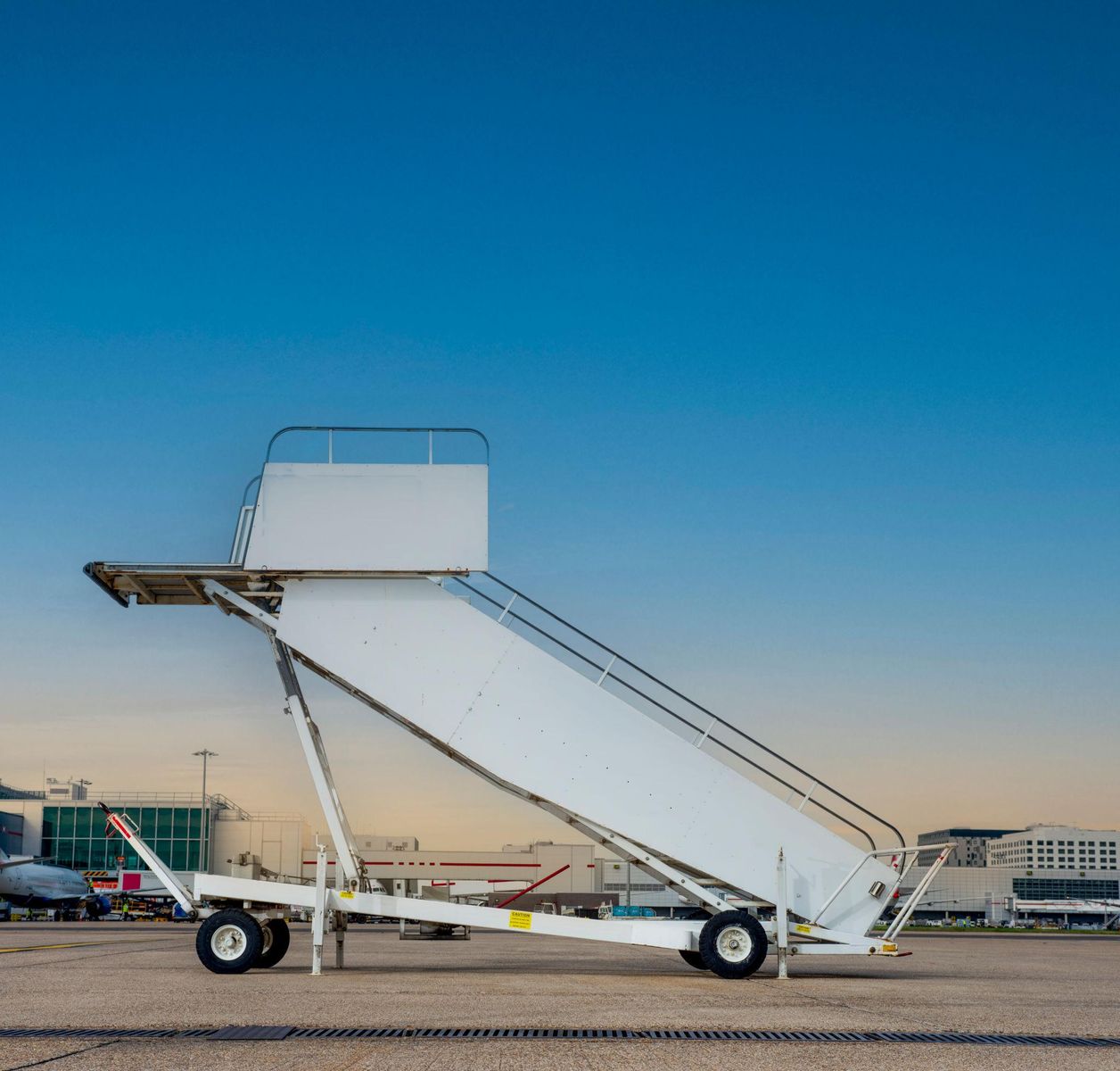 Vintage towable aircraft passenger boarding stairs / airplane stairs