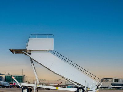 Vintage towable aircraft passenger boarding stairs / airplane stairs