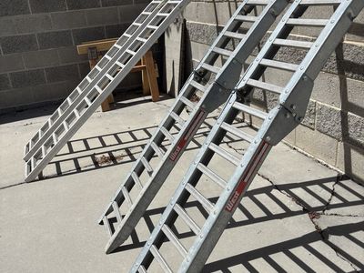 West Aluminum Loading Ramps - Heavy Duty Curved & Straight Pair for ATVs/Motorcycles/Lawn Mowers