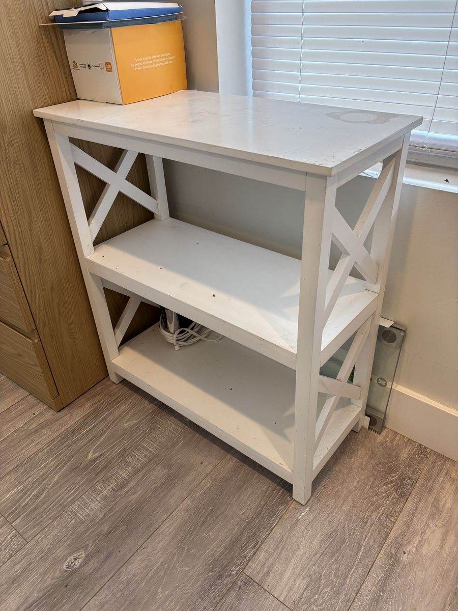 White Wooden Bookshelf 