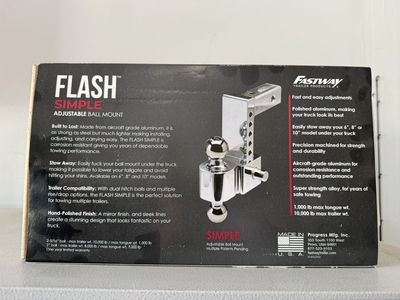 Fastway Flash Simple Adjustable Ball Mount - 2" Receiver- new in box