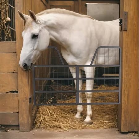 31.9" Tall Steel Horse Gate, 31.9" Heavy Duty Stall Gate with Mesh