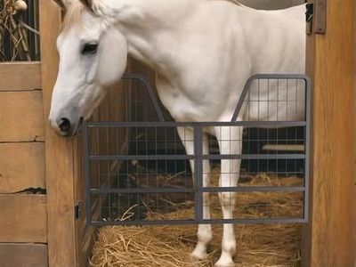 31.9" Tall Steel Horse Gate, 31.9" Heavy Duty Stall Gate with Mesh