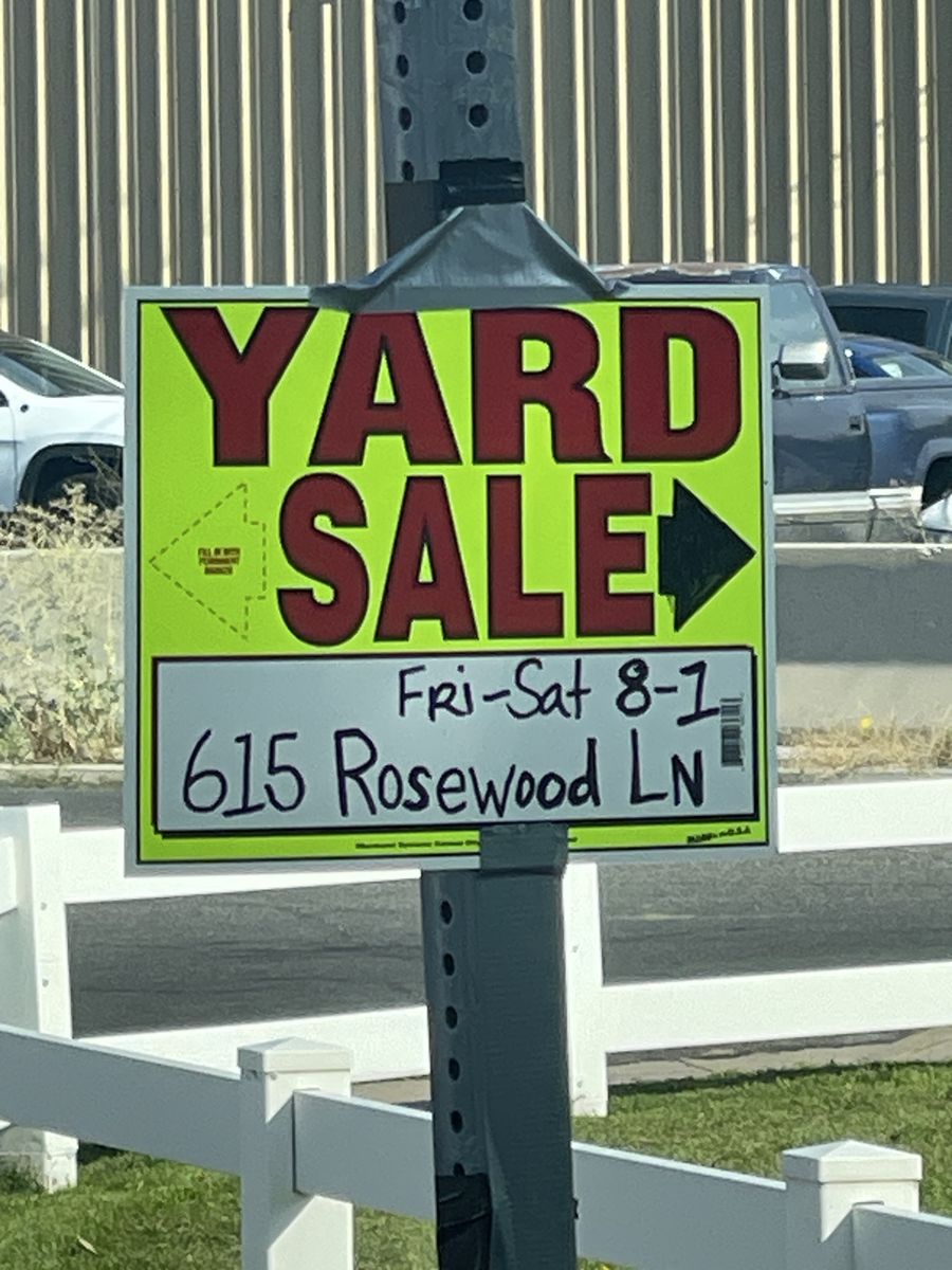 Yard sale August 8th 8-1