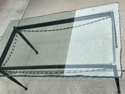 Steel Glass Coffee Table Indoor Outdoor Charleston Forge
