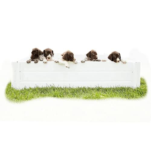 Whelping Box for Puppies - 48” x 48” - White Large Vinyl Plastic Whelping Box & Puppy Playpen, Good for All Animals