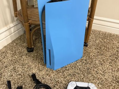 Sony PlayStation 5 Console with Blue Custom Plates and Controller