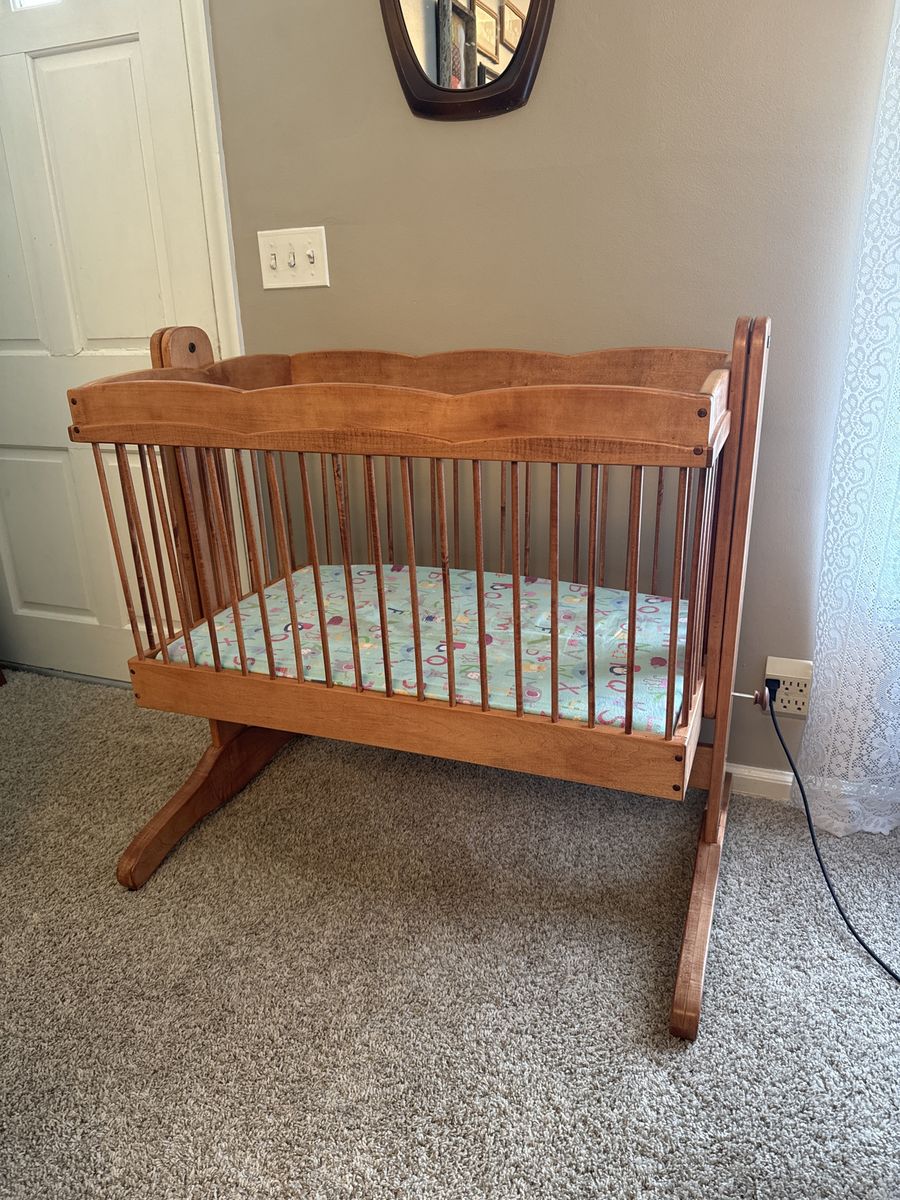 Beautiful Hand Crafted Cradle Mini Crib