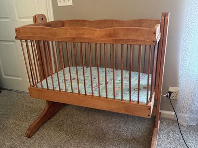 Beautiful Hand Crafted Cradle Mini Crib