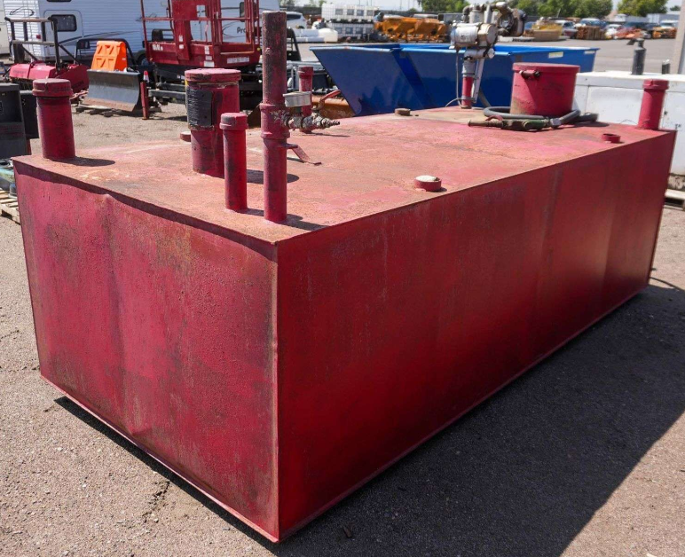 1000 Gallon Industrail UL-2085 Aboveground Skid Mounted Bulk Diesel Fuel Storage Tank with GPI Pump Meter Hose Nozzle OSHA EPA