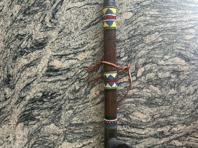 Ceramic Peace pipe, tribal design
