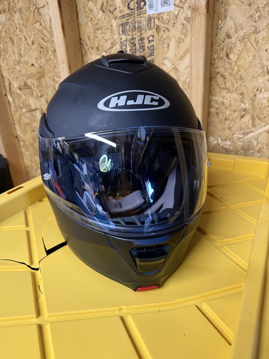 HJC Motorcycle Helmet - Matte Black with Sena Bluetooth, Clear Visor XL