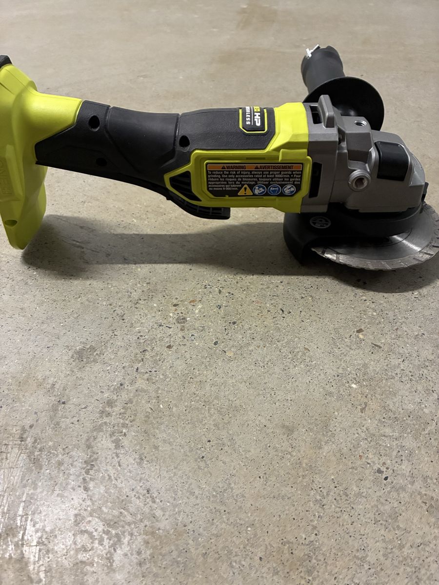 Ryobi One+ HP Brushless Cordless Angle Grinder includes new diamond blade too