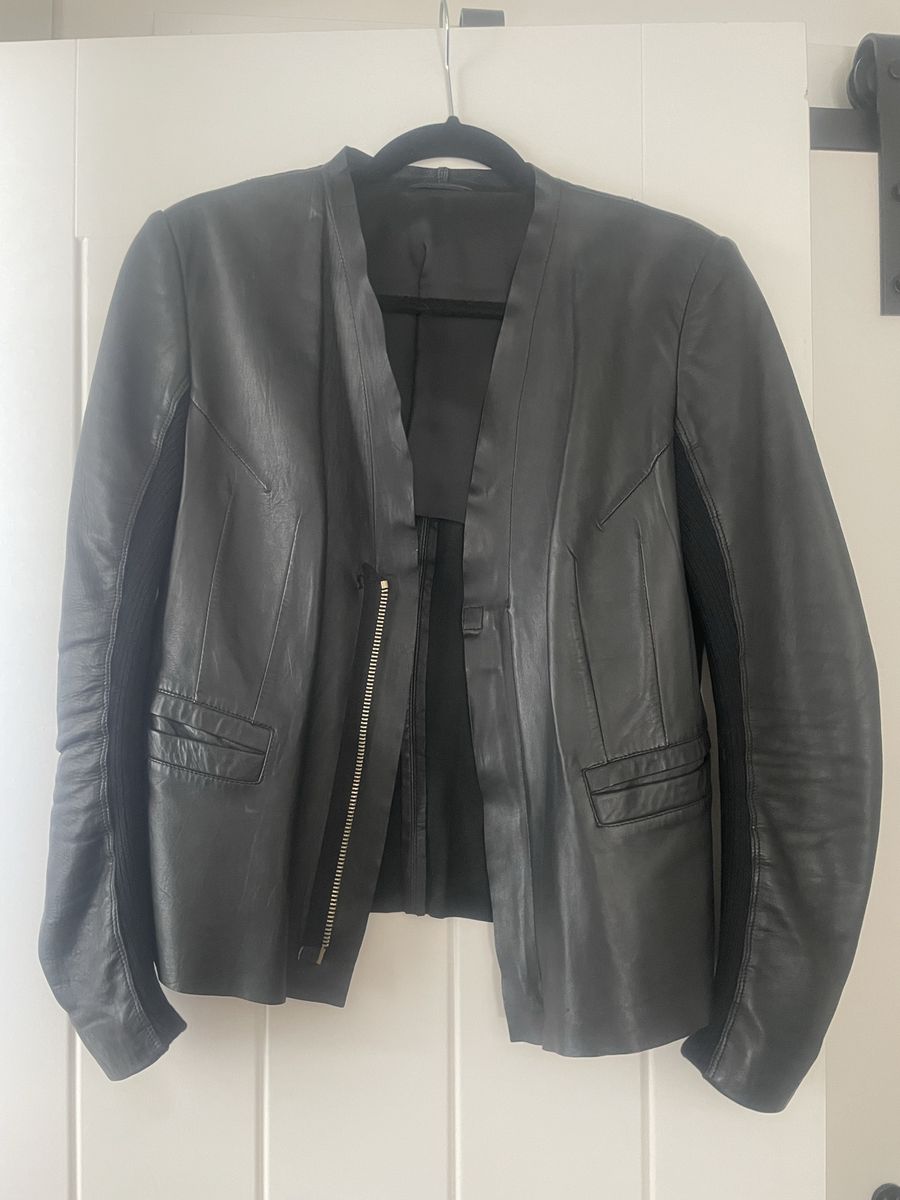 VINTAGE ITALIAN KNIT + LEATHER JACKET